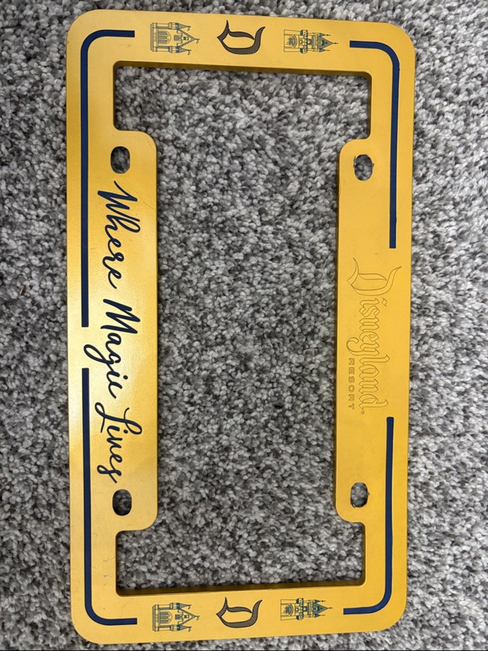 Disneyland Resort Gold License Plate Frame - "Where Magic Lives"